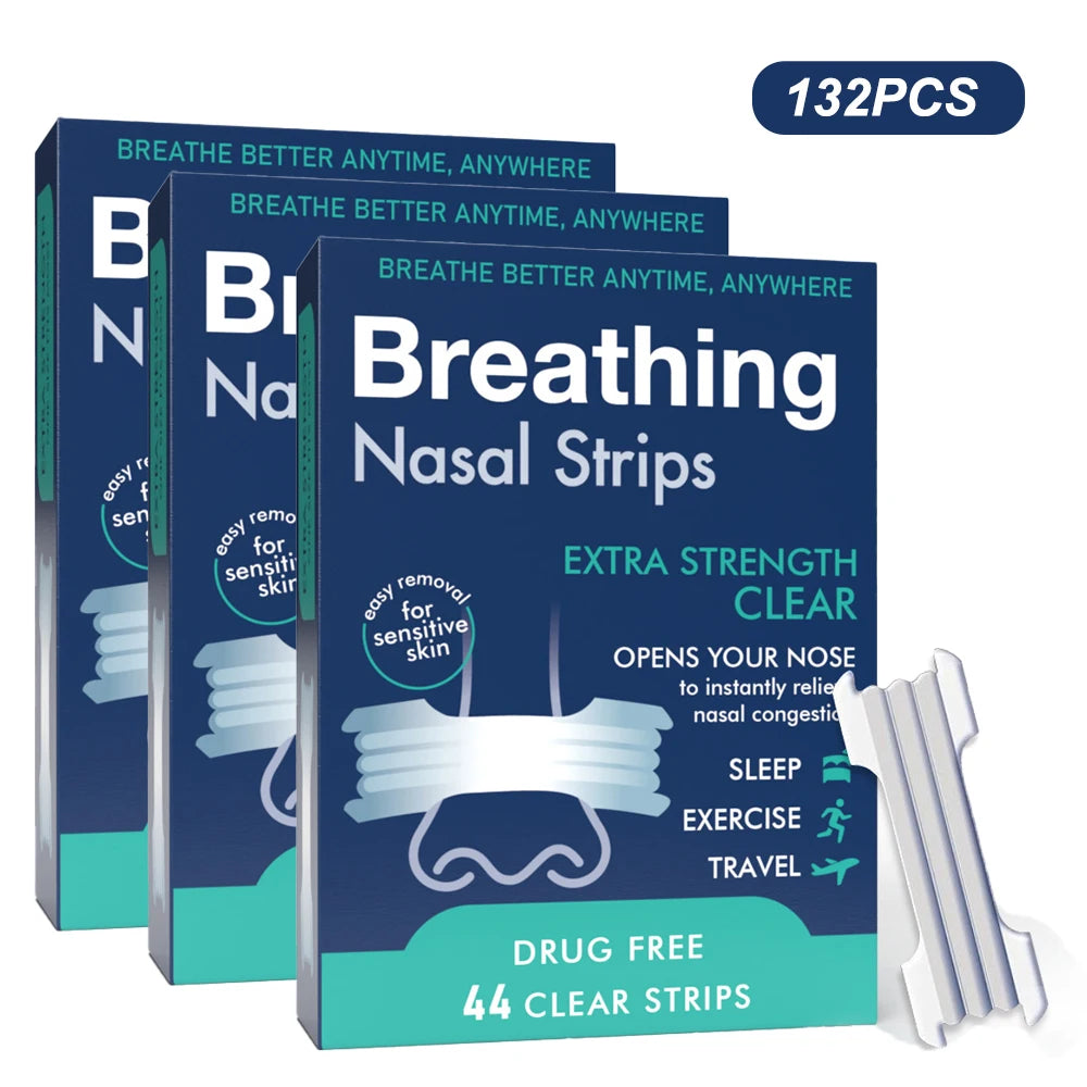 44/200PCS Atem-Nasenstreifen Extra Stark Sport Nasenstreifen Besserer Schlaf Nicht-invasive Anti-Schnarch-Streifen für Erwachsene und Kinder