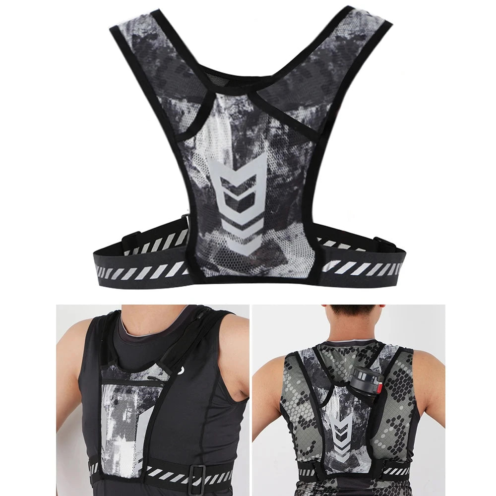 Reflektierende Lauf-Telefonhalter-Weste für Männer und Frauen, Joggen, Gehen, Sport, Fitnessstudio, Workout, 1 Stück verstellbare Träger mit Schlüssel Tasche