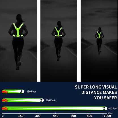 LED Laufweste USB wiederaufladbar reflektierende leuchtende Reflektorgurte hohe Sichtbarkeit Nachtlauf Radfahren Kleidung elastisches Band