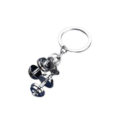 Neuer Mini Metall Hantelschlüsselanhänger für Männer Doppel-Hanteln Fitnessstudio Mobile Rucksack Hängende Accessoires Schlüsselanhänger Partygeschenk