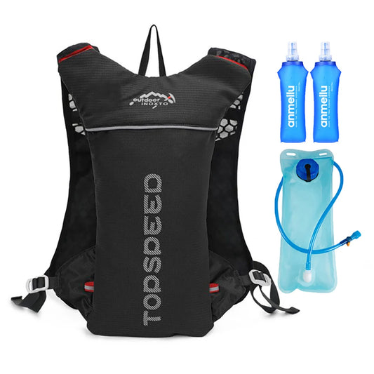 Outdoor Trail Running 5L ultraleichter Rucksack Hydrationslaufweste für Männer atmungsaktive Marathon-Fahrradtasche Wasserflasche 500ML