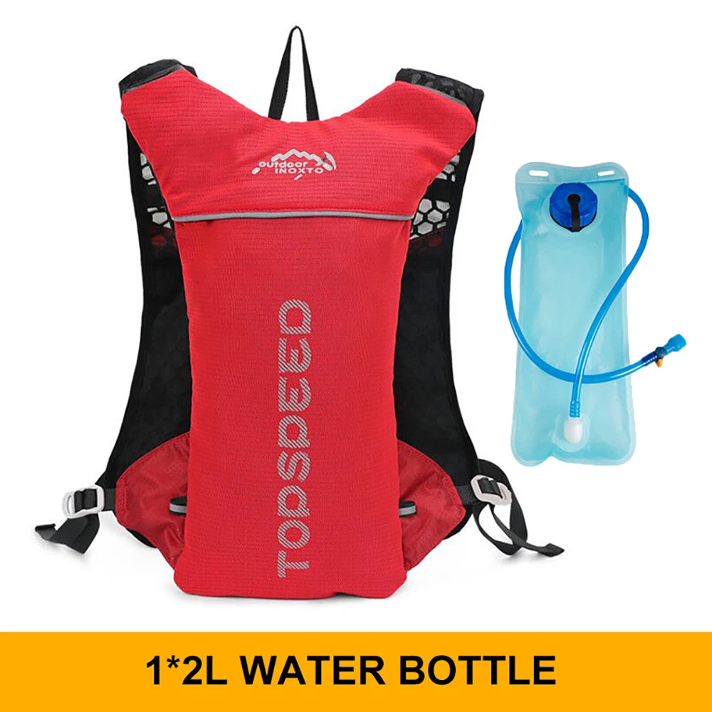 Outdoor Trail Running 5L ultraleichter Rucksack Hydrationslaufweste für Männer atmungsaktive Marathon-Fahrradtasche Wasserflasche 500ML