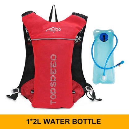 Outdoor Trail Running 5L ultraleichter Rucksack Hydrationslaufweste für Männer atmungsaktive Marathon-Fahrradtasche Wasserflasche 500ML