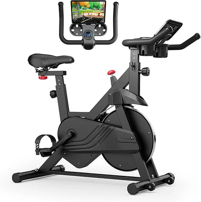 Superun Heimtrainer mit magnetischer Steuerung, großer Tablet-Halter, bequemer Sitz, Indoor-Cycling-Bike, Cardio-Fitness-Bike