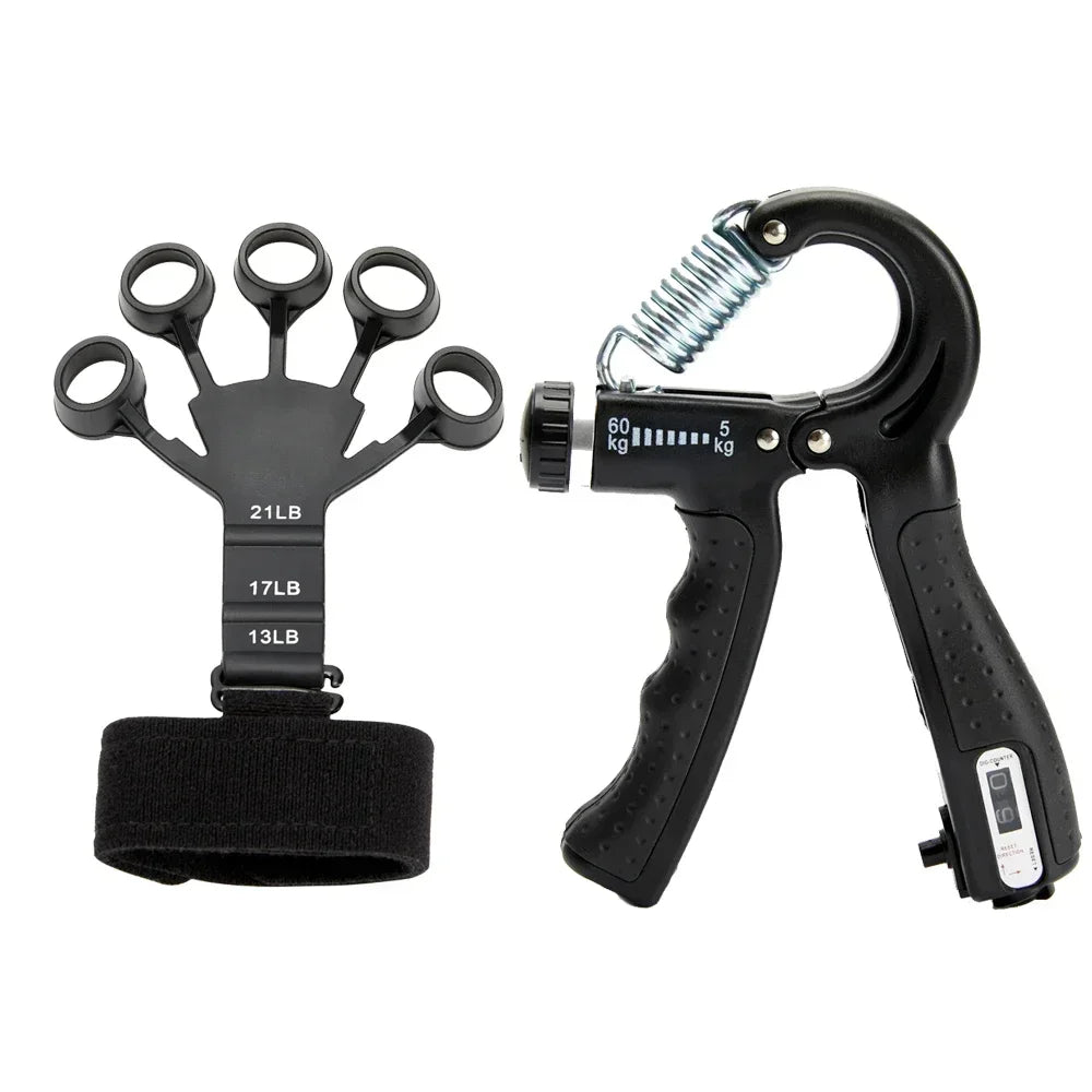 5-60 kg verstellbarer Griffkrafttrainer mit Fingertrainer, Handgriffstärker für Muskelaufbau und Verletzungsrehabilitation