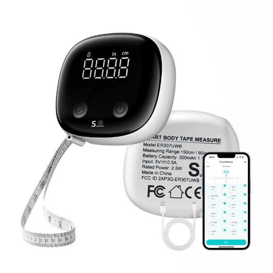 Fitdays Smart Körpermaßband, zurückziehbares Bluetooth Fitdays APP zur Überwachung von Körperfett BMI Werkzeug für Fitness, Form und Gewichtsverlust