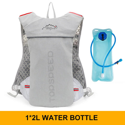 Outdoor Trail Running 5L ultraleichter Rucksack Hydrationslaufweste für Männer atmungsaktive Marathon-Fahrradtasche Wasserflasche 500ML