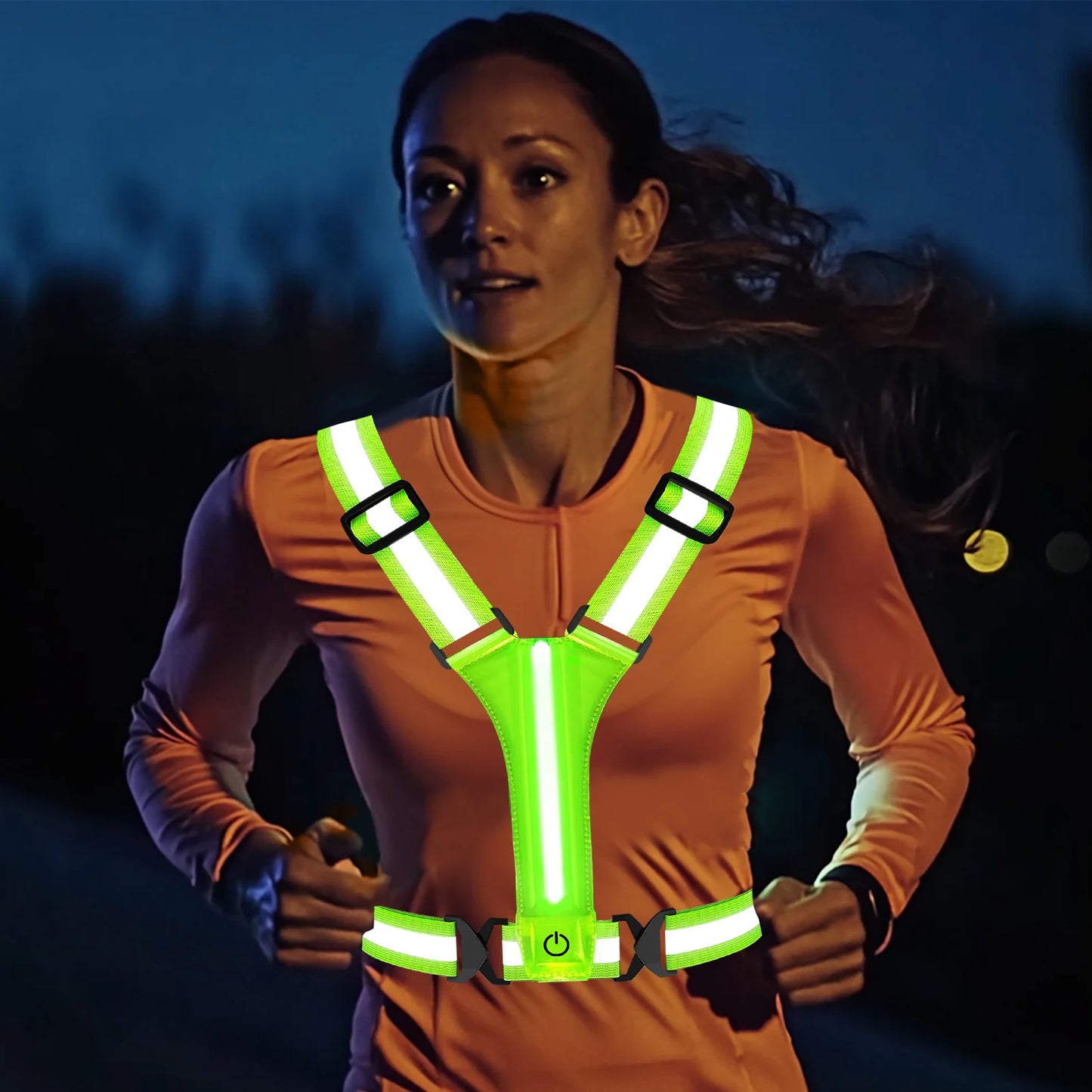 LED Laufweste USB wiederaufladbar reflektierende leuchtende Reflektorgurte hohe Sichtbarkeit Nachtlauf Radfahren Kleidung elastisches Band