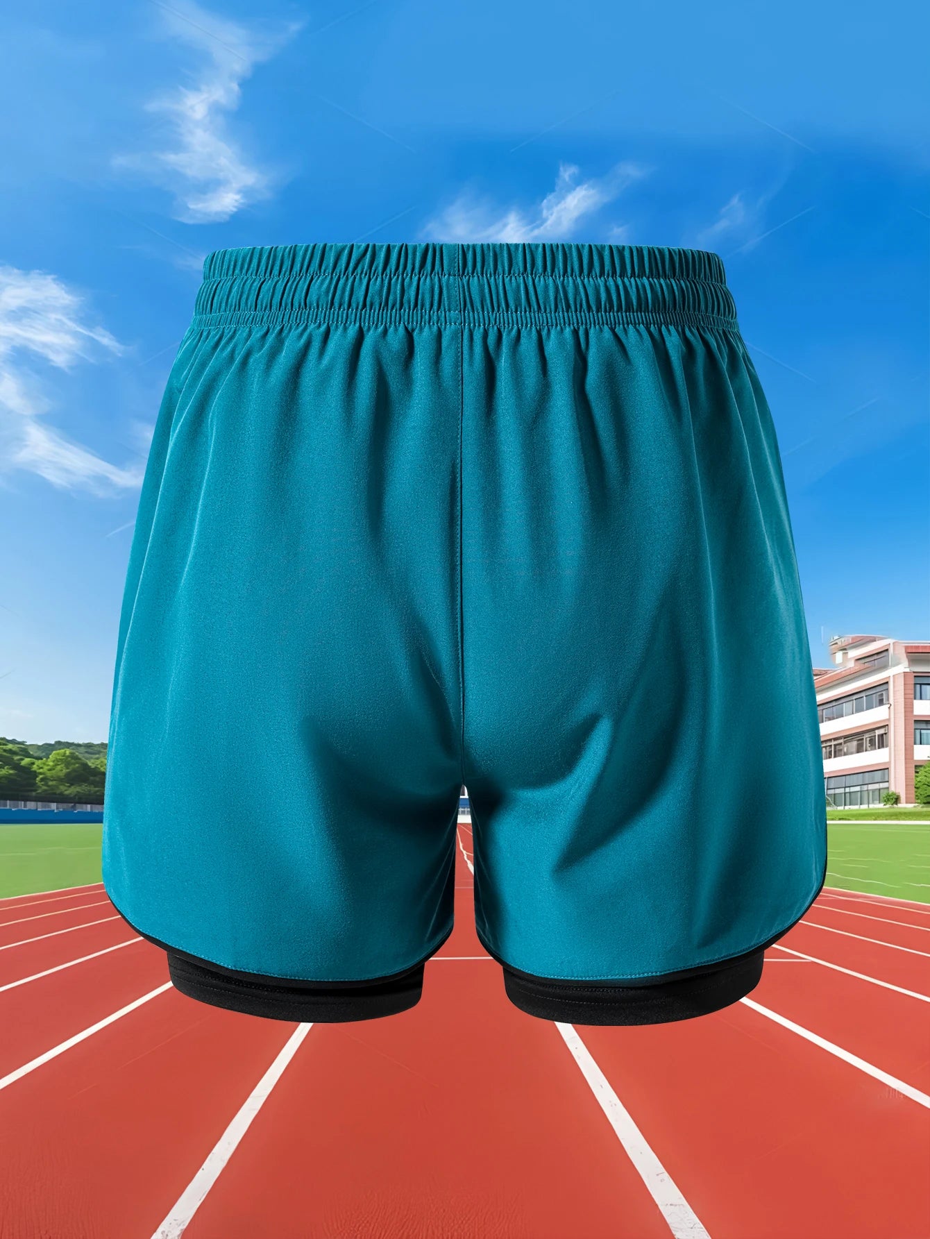 Sommer Herren Laufshorts Fitness Gym Training 2 in 1 Sportshorts Schnelltrocknend WorkoutJogging Double Deck Shorts