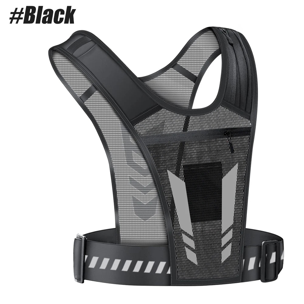 Reflektierende Lauf-Telefonhalter-Weste für Männer und Frauen, Joggen, Gehen, Sport, Fitnessstudio, Workout, 1 Stück verstellbare Träger mit Schlüssel Tasche