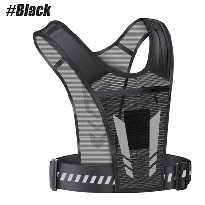 Reflektierende Lauf-Telefonhalter-Weste für Männer und Frauen, Joggen, Gehen, Sport, Fitnessstudio, Workout, 1 Stück verstellbare Träger mit Schlüssel Tasche