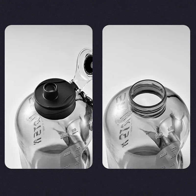 1,7L/2,7L Sport-Wasserflasche Gym Radfahren Becher Tragbare große Kapazität Wasserflasche für Fitness Camping Männer Wasserkocher